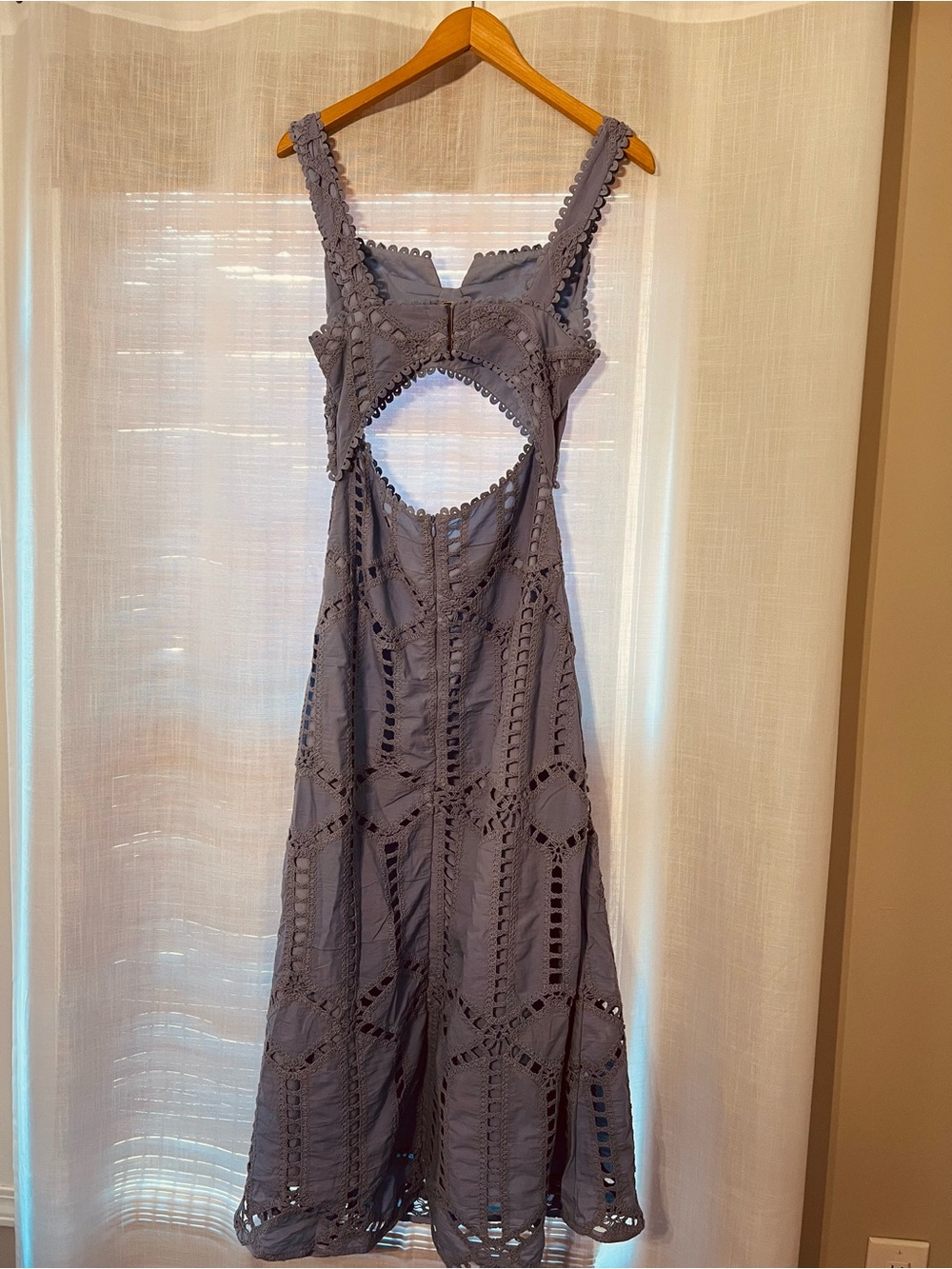 Commense eyelet embroidered cutout waist midi dress - Picture 5 of 7